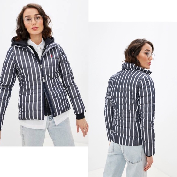 Polo Ralph Lauren Vertical Striped Puffer Jacket Women’s Large